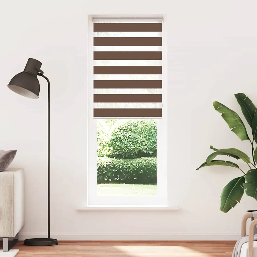 Store zèbre marron 90x200 cm largeur du tissu 85,9 cm polyester - 2