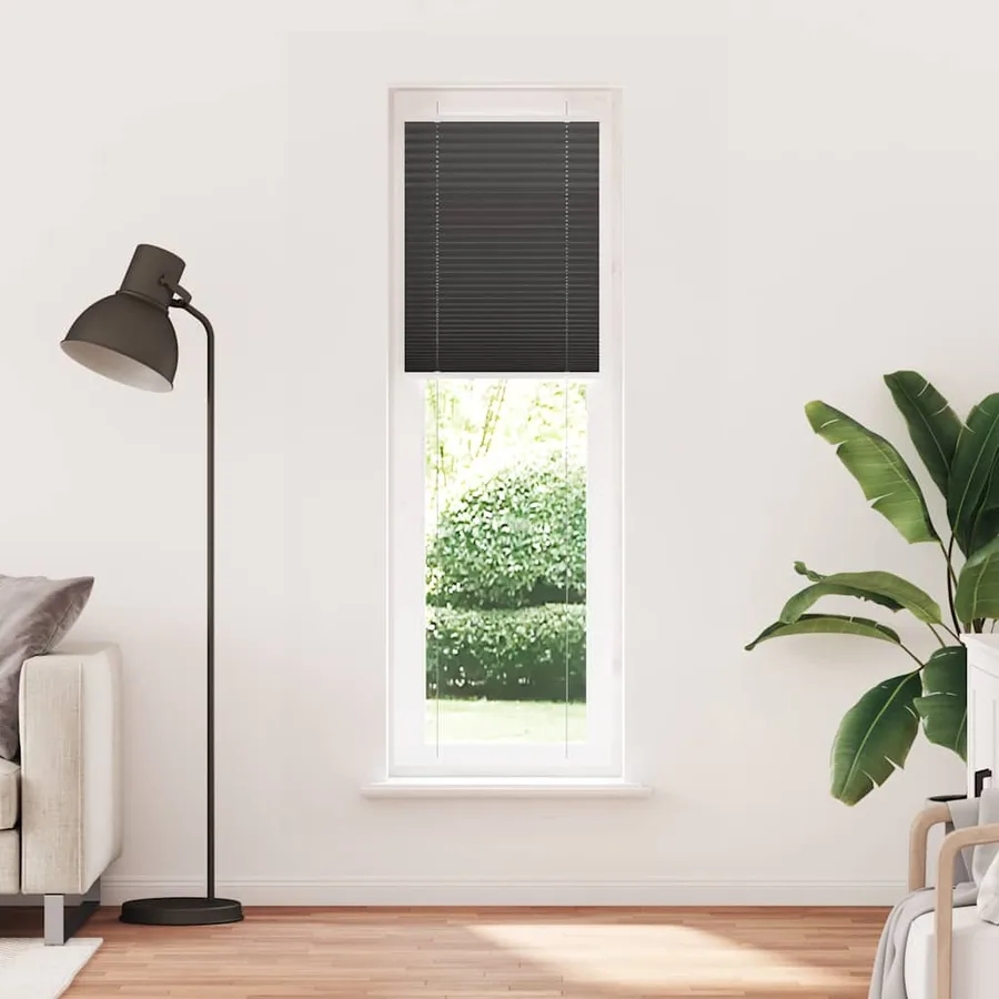 Store plissé noir 55x200 cm largeur du tissu 54,4 cm polyester - 2