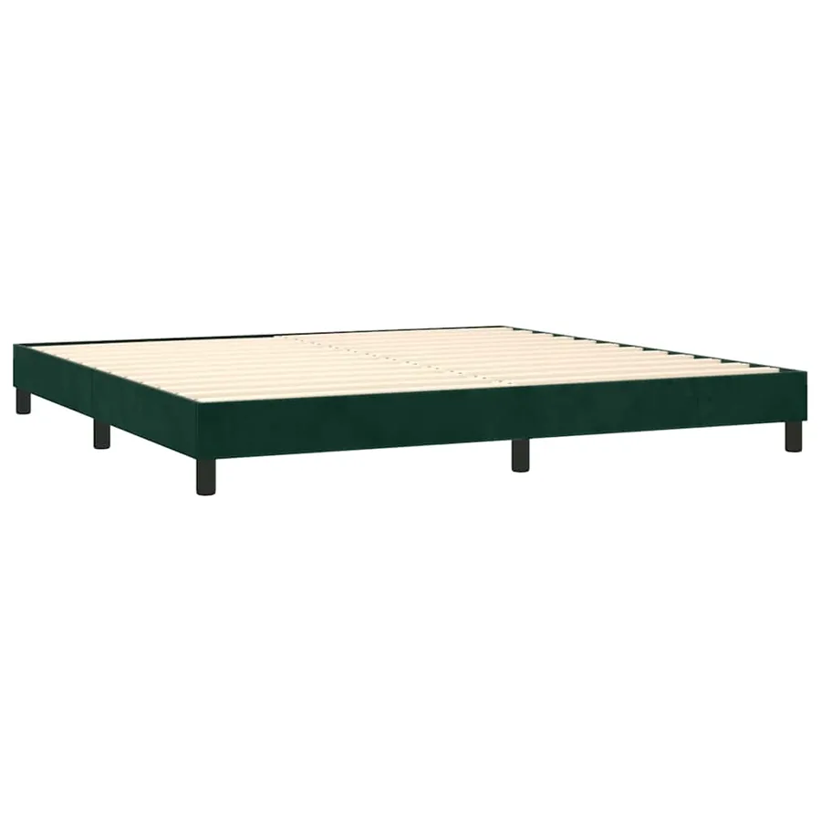 Sommier à lattes de lit et matelas Vert foncé 200x200cm Velours - 4