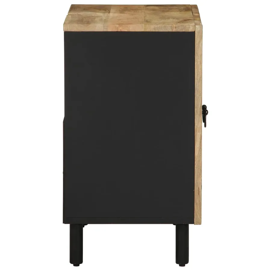 Armoire lavabo de salle de bain noir bois massif de manguier - 4