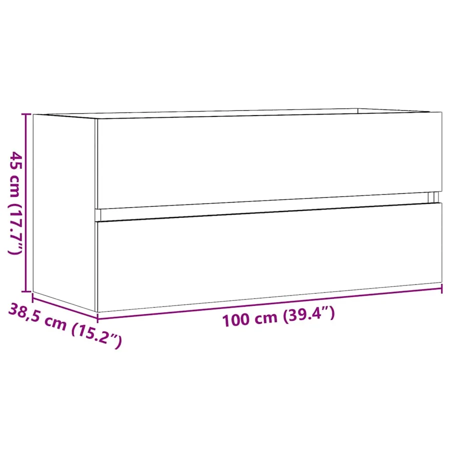 Armoire lavabo vieux bois 100x38,5x45 cm bois d'ingénierie - 11