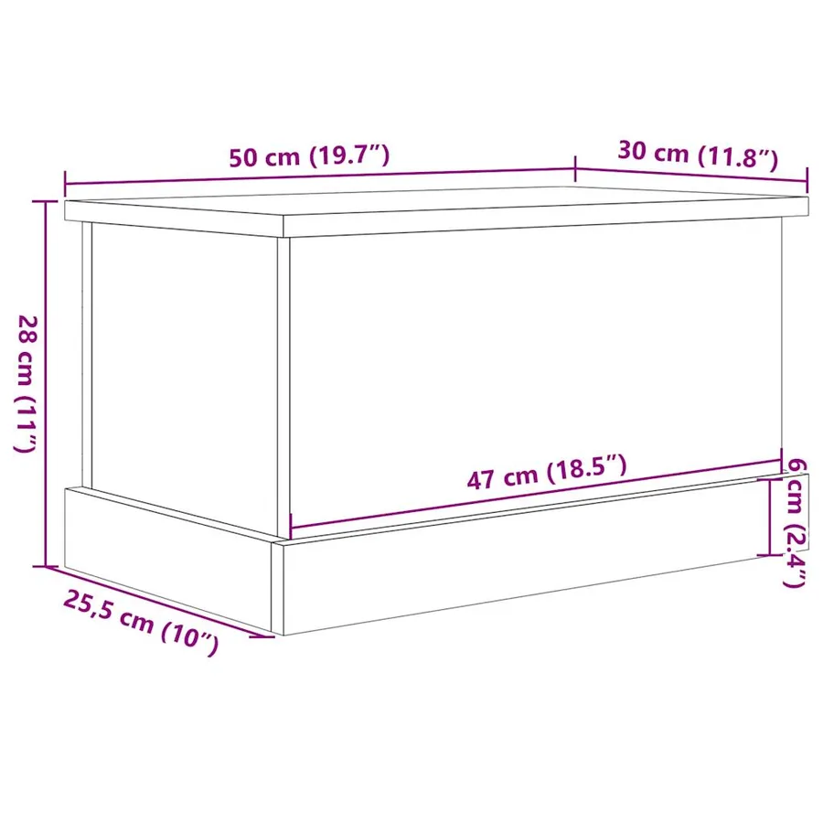 Boîtes de rangement vieux bois 30x50x28 cm bois d'ingénierie - 12