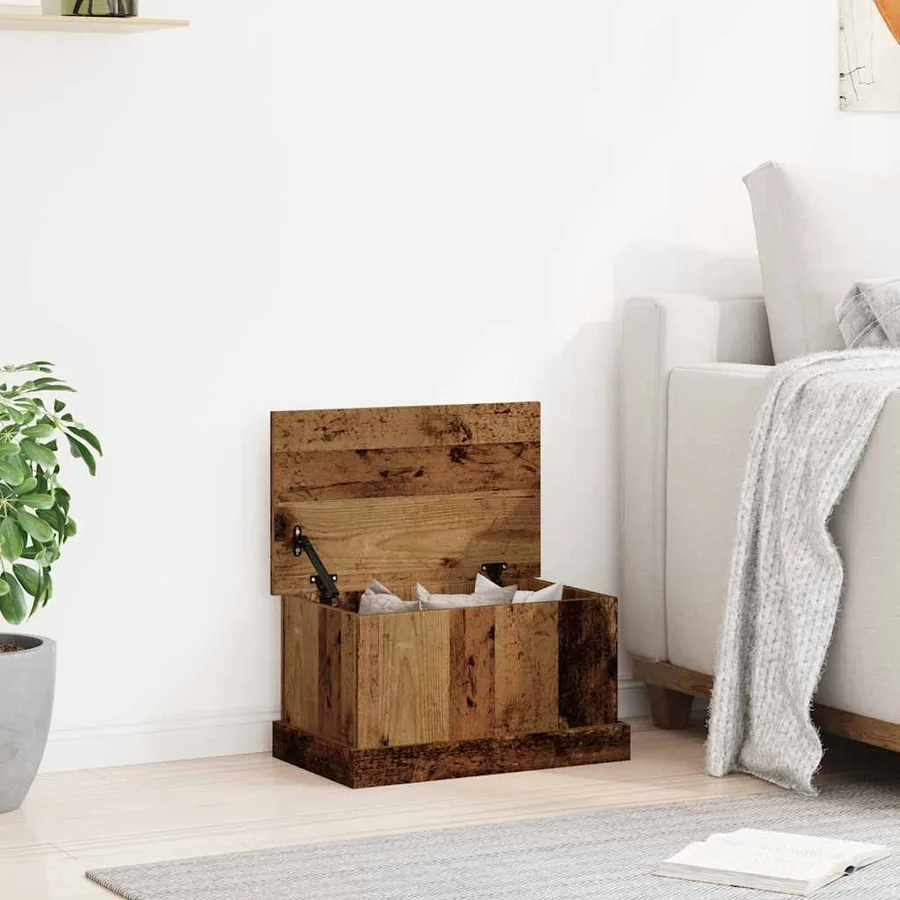 Boîtes de rangement vieux bois 30x50x28 cm bois d'ingénierie - 3