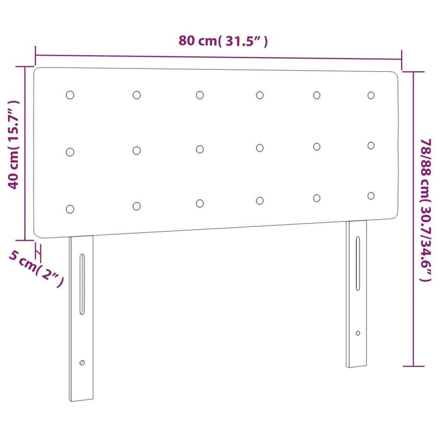 Tête de lit à LED Blanc 80x5x78/88 cm Similicuir - 6