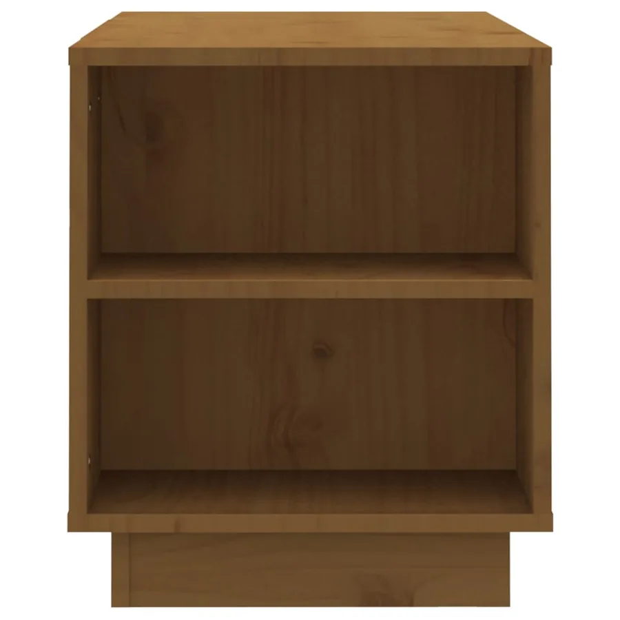 Meuble TV Marron miel 110x35x40,5 cm Bois de pin massif - 6