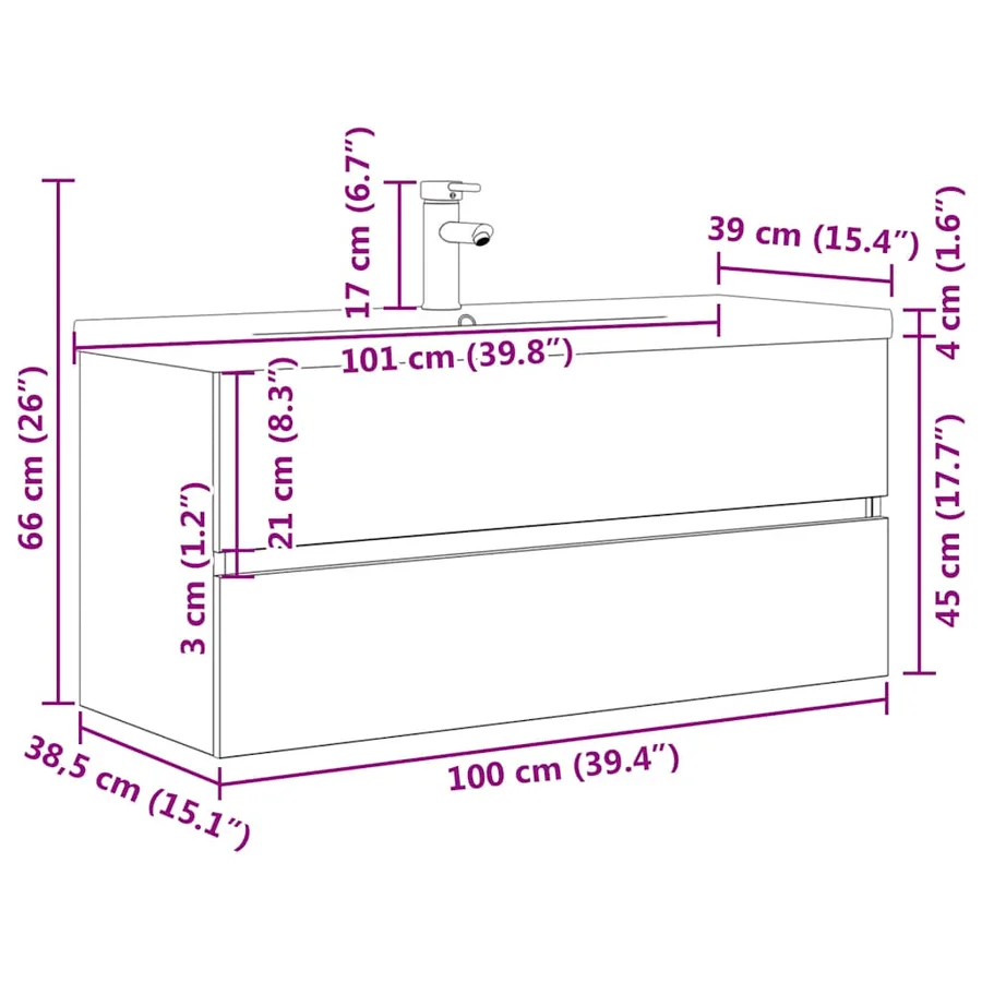 Ensemble de meubles de salle de bain 2 pcs gris béton - 11