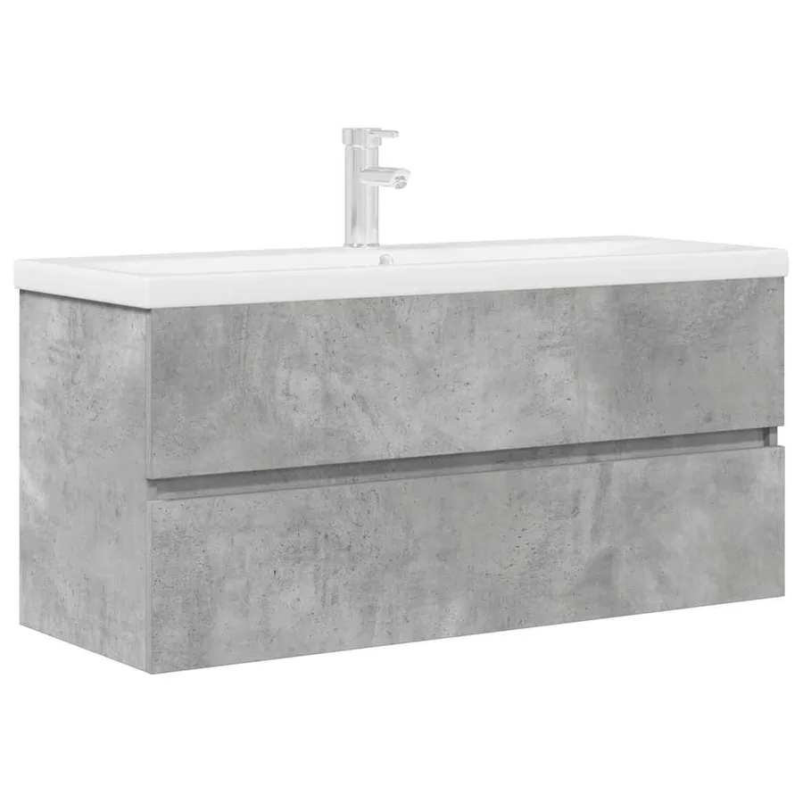 Ensemble de meubles de salle de bain 2 pcs gris béton - 2