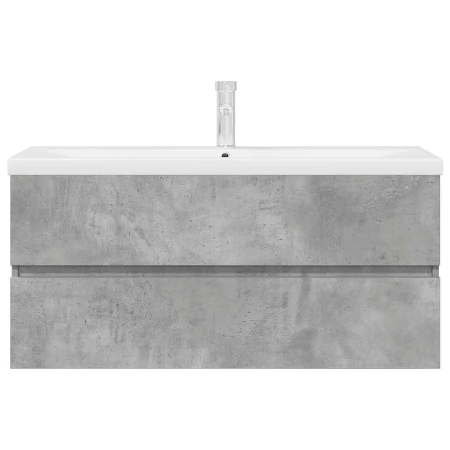 Ensemble de meubles de salle de bain 2 pcs gris béton - 4