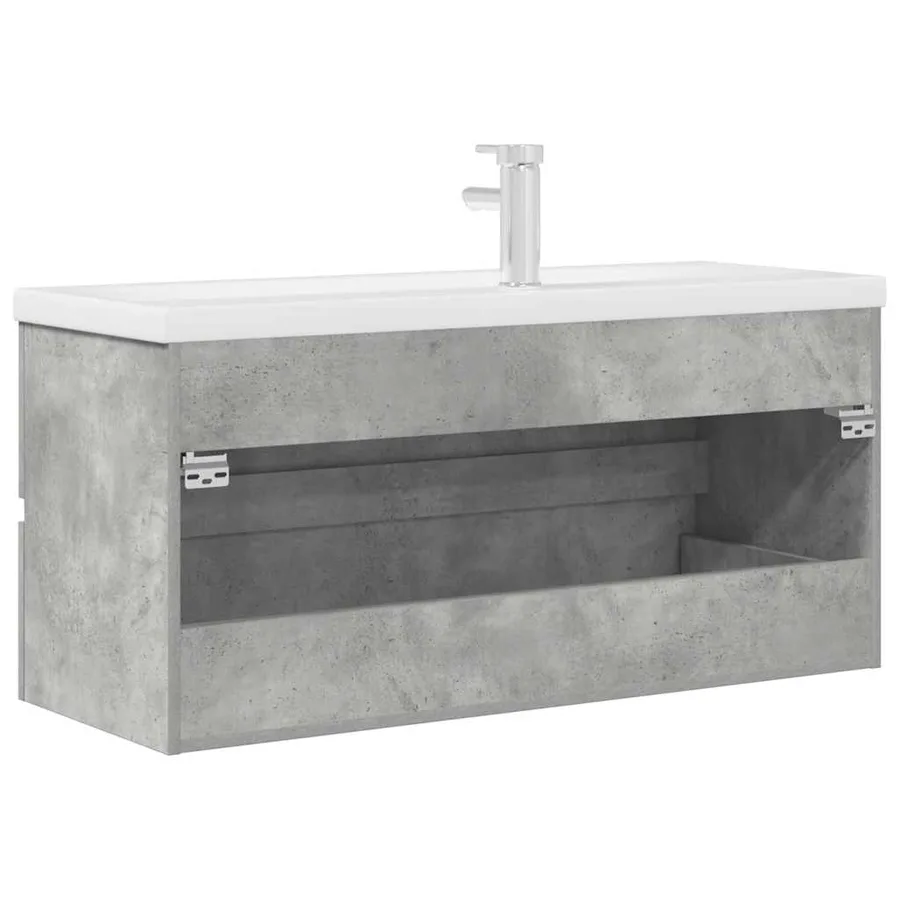 Ensemble de meubles de salle de bain 2 pcs gris béton - 8