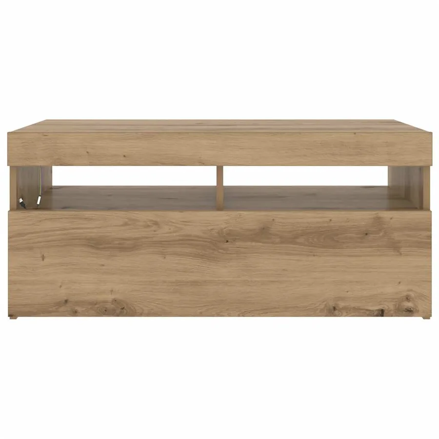Meuble TV avec lumières LED chêne artisanal bois d'ingénierie - 6