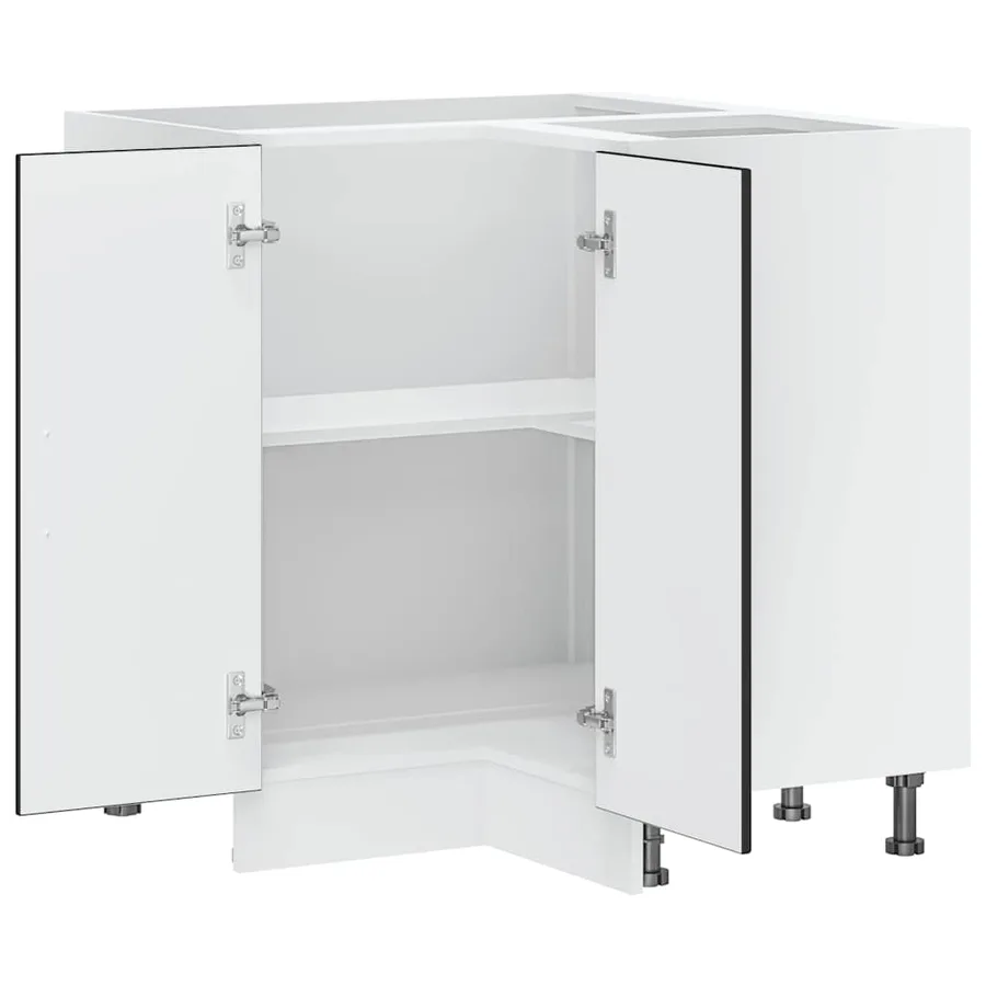 Armoire d'angle de cuisine Porto noir bois d'ingénierie - 6
