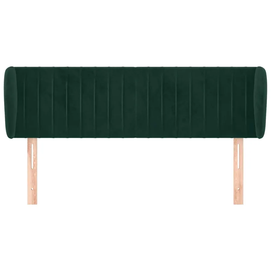 Tête de lit avec oreilles Vert foncé 147x23x78/88 cm Velours - 3