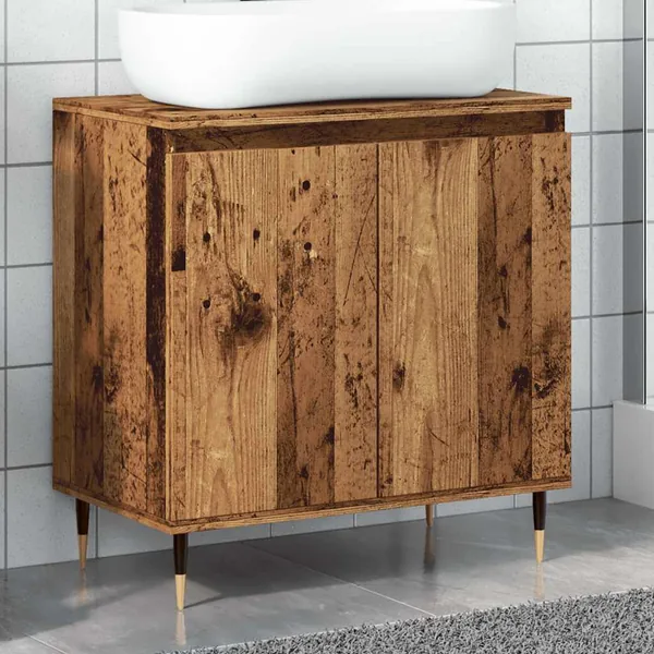 Armoire de salle de bain vieux bois 58x33x60 cm bois ingénierie