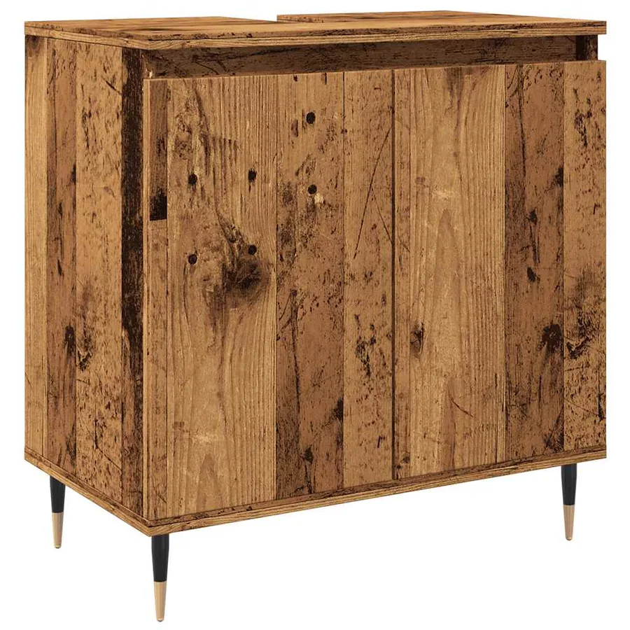 Armoire de salle de bain vieux bois 58x33x60 cm bois ingénierie - 2