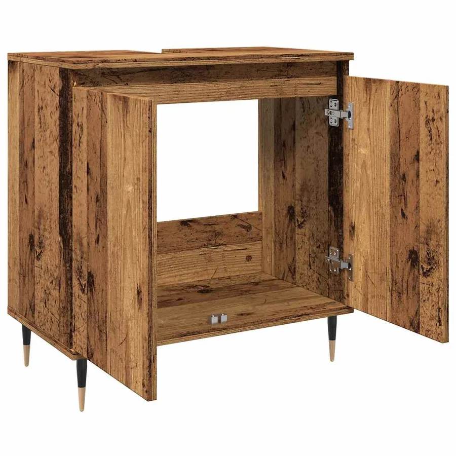 Armoire de salle de bain vieux bois 58x33x60 cm bois ingénierie - 8