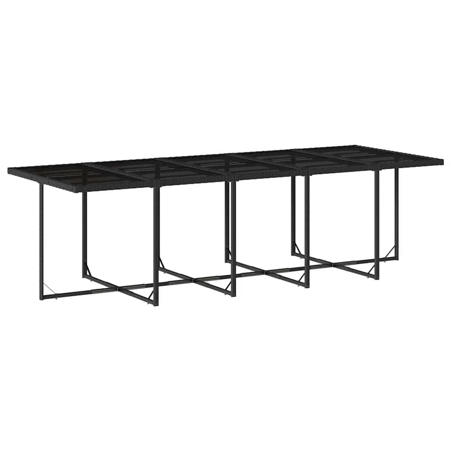 Ensemble à manger de jardin 15 pcs coussins noir résine tressée - 4