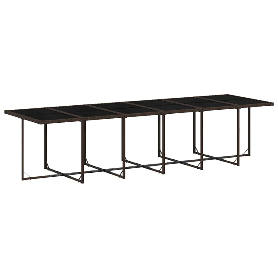 Ensemble à manger de jardin avec coussins 13 pcs marron rotin - 4