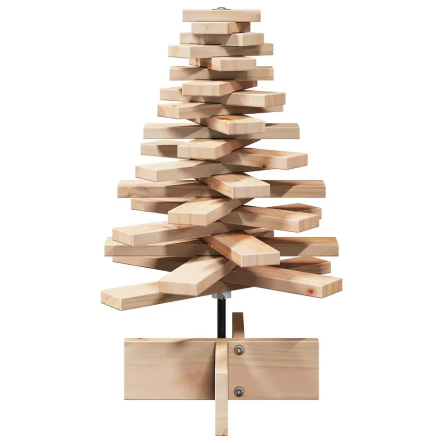 Arbre de Noël en bois pour décoration 60 cm bois massif de pin - 3