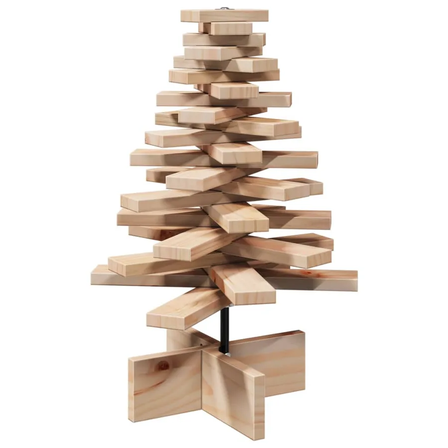 Arbre de Noël en bois pour décoration 60 cm bois massif de pin - 5