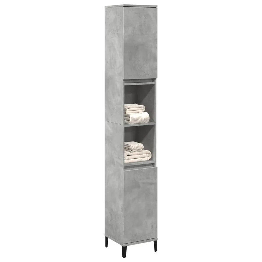 Armoire de salle de bain gris béton 30x30x190 cm - 3