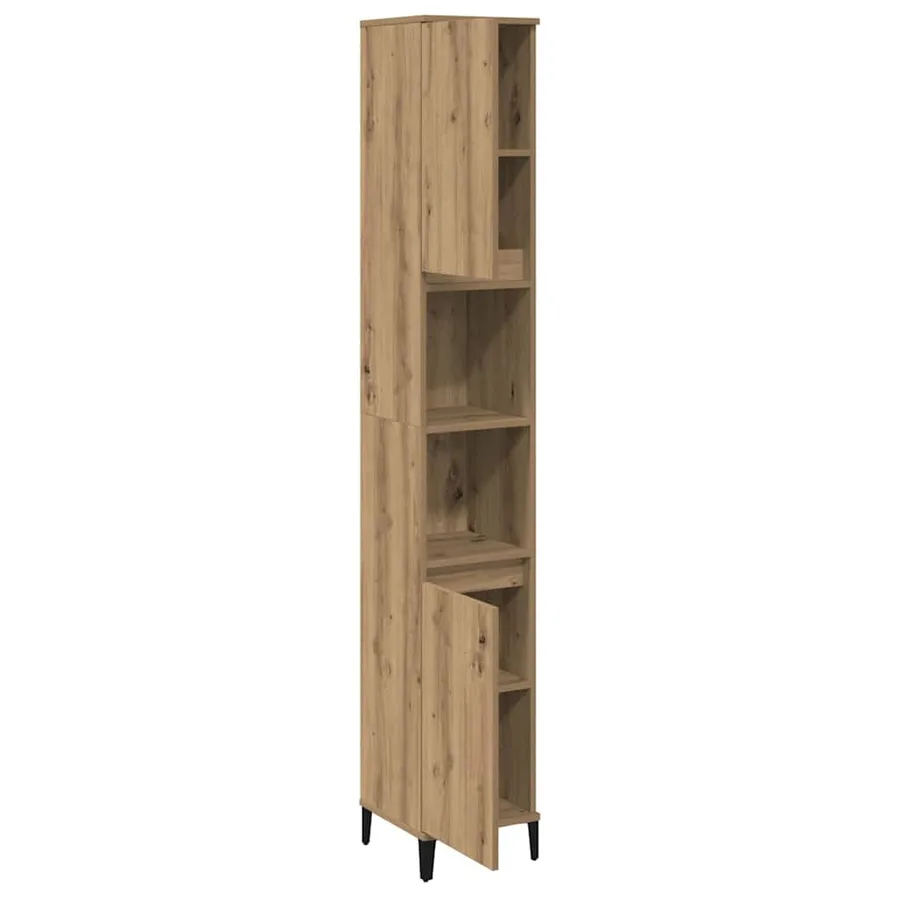 Armoire de salle de bain chêne artisanal 30x30x190 cm - 4