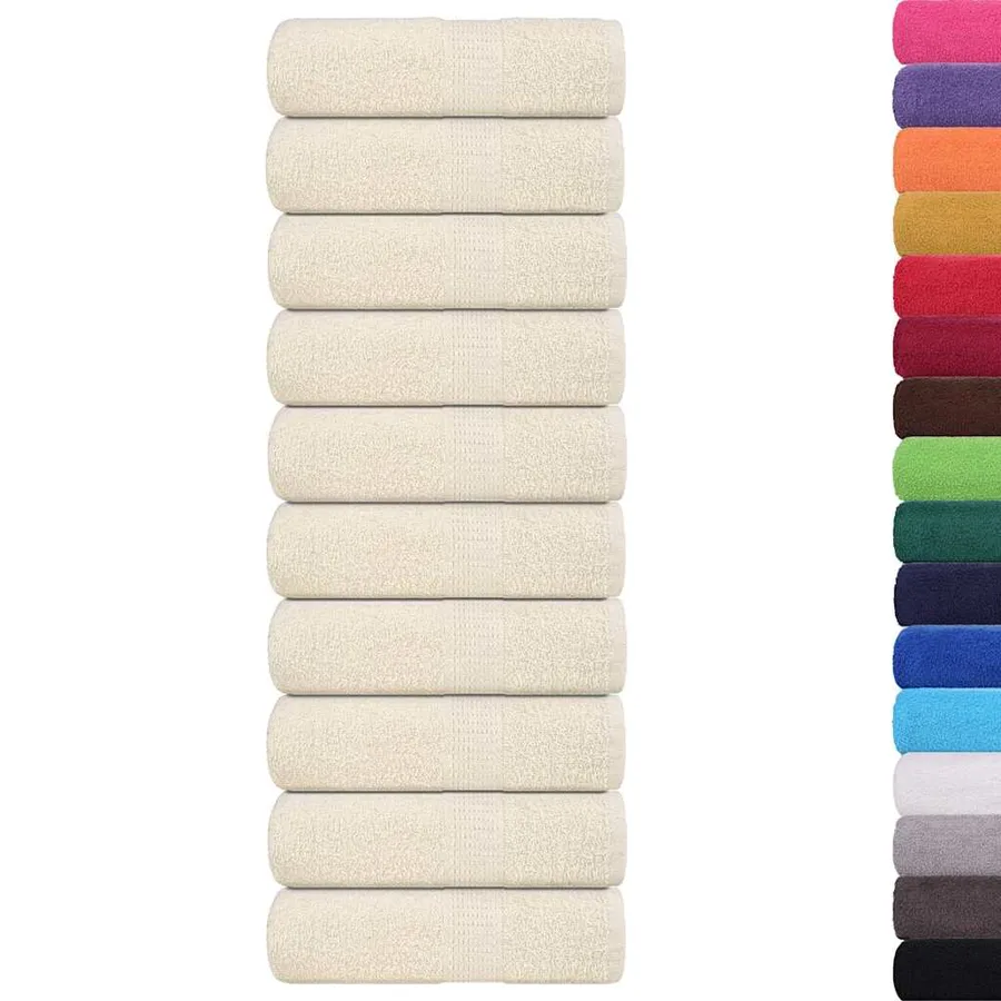 Serviettes de toilette FROGN 10 pièces Crème 30x30 cm 360 g/m² - 2