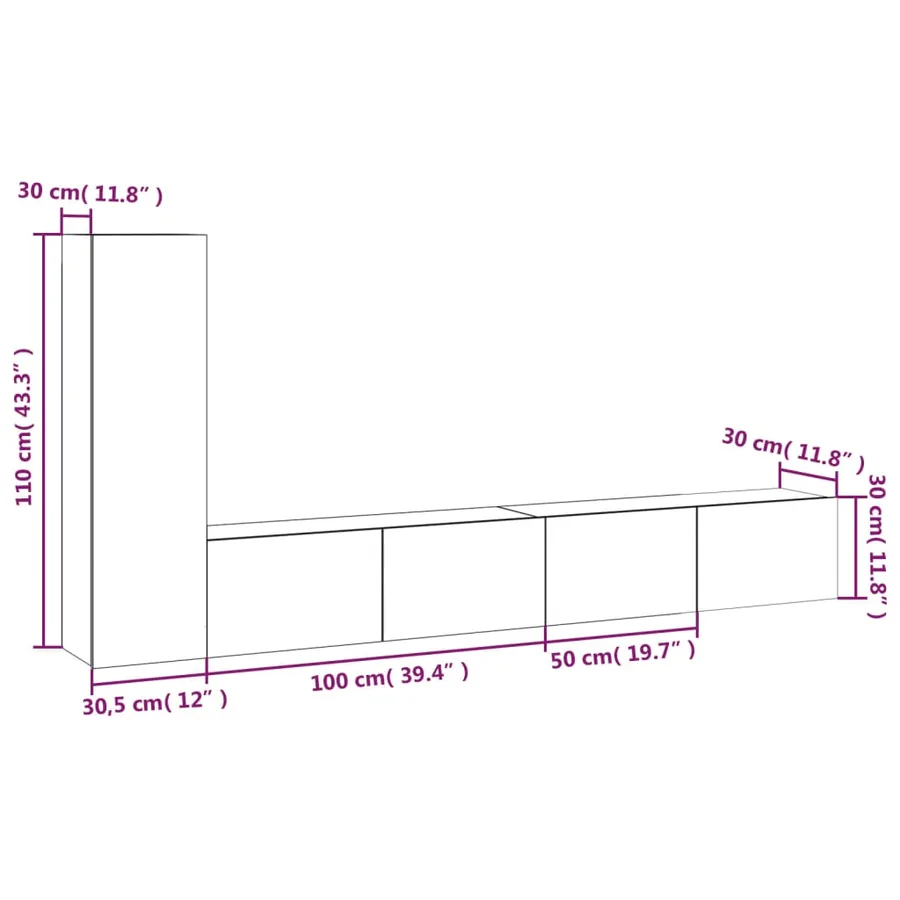 Ensemble de meubles TV 3 pcs Chêne sonoma Bois d'ingénierie - 10