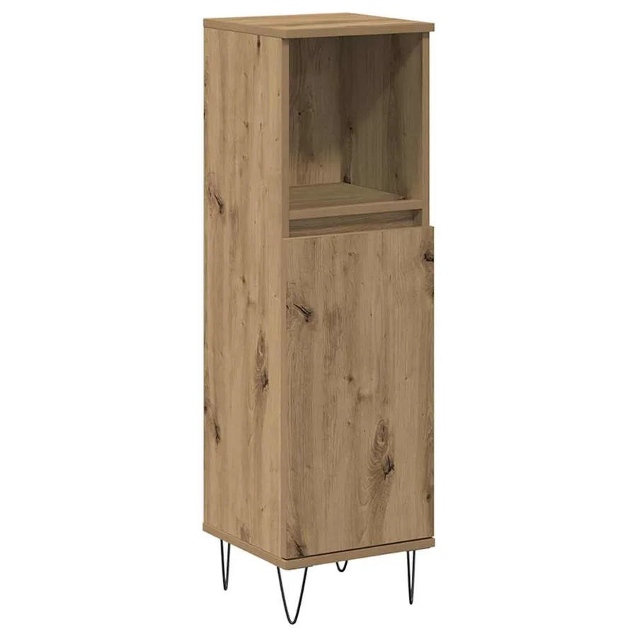 Armoire de salle de bain chêne artisanal 30x30x100 cm - 2