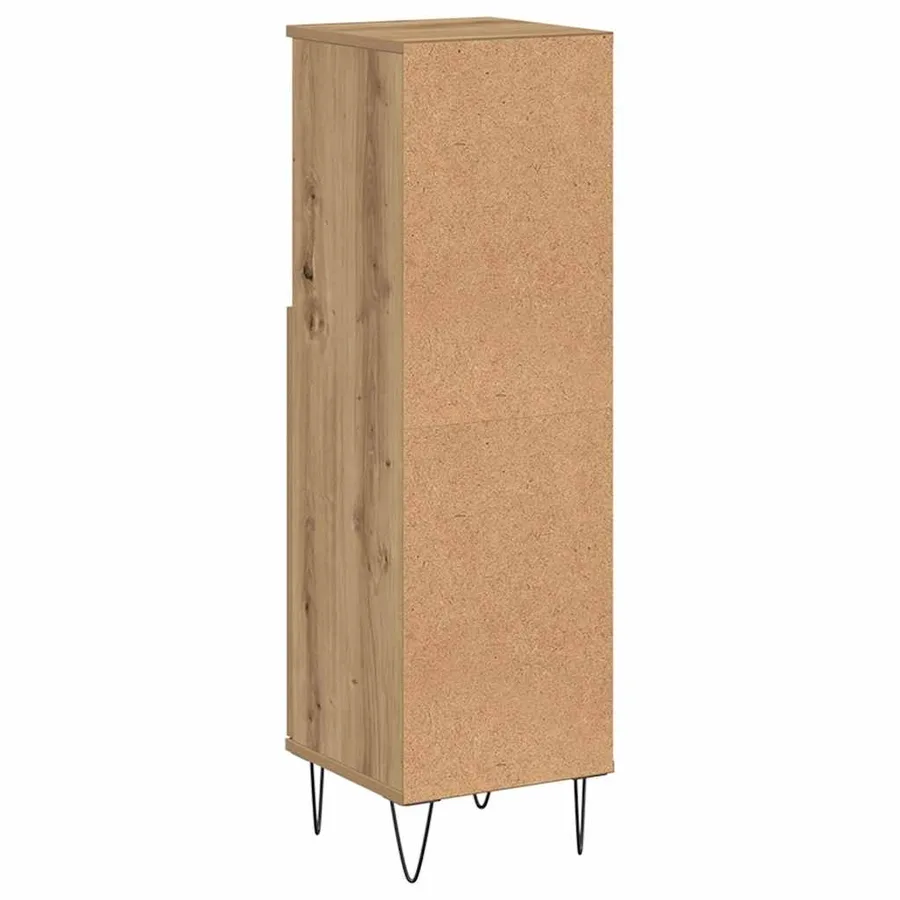 Armoire de salle de bain chêne artisanal 30x30x100 cm - 6