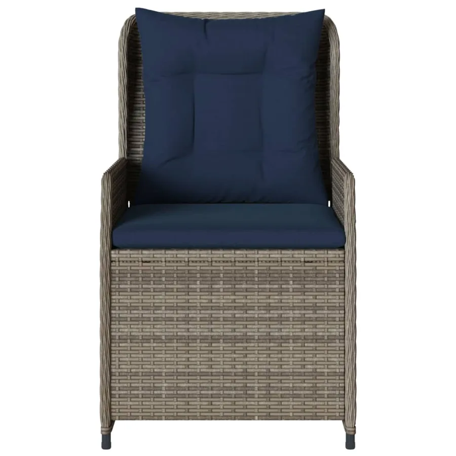 Chaises de jardin inclinables lot de 2 gris résine tressée - 5
