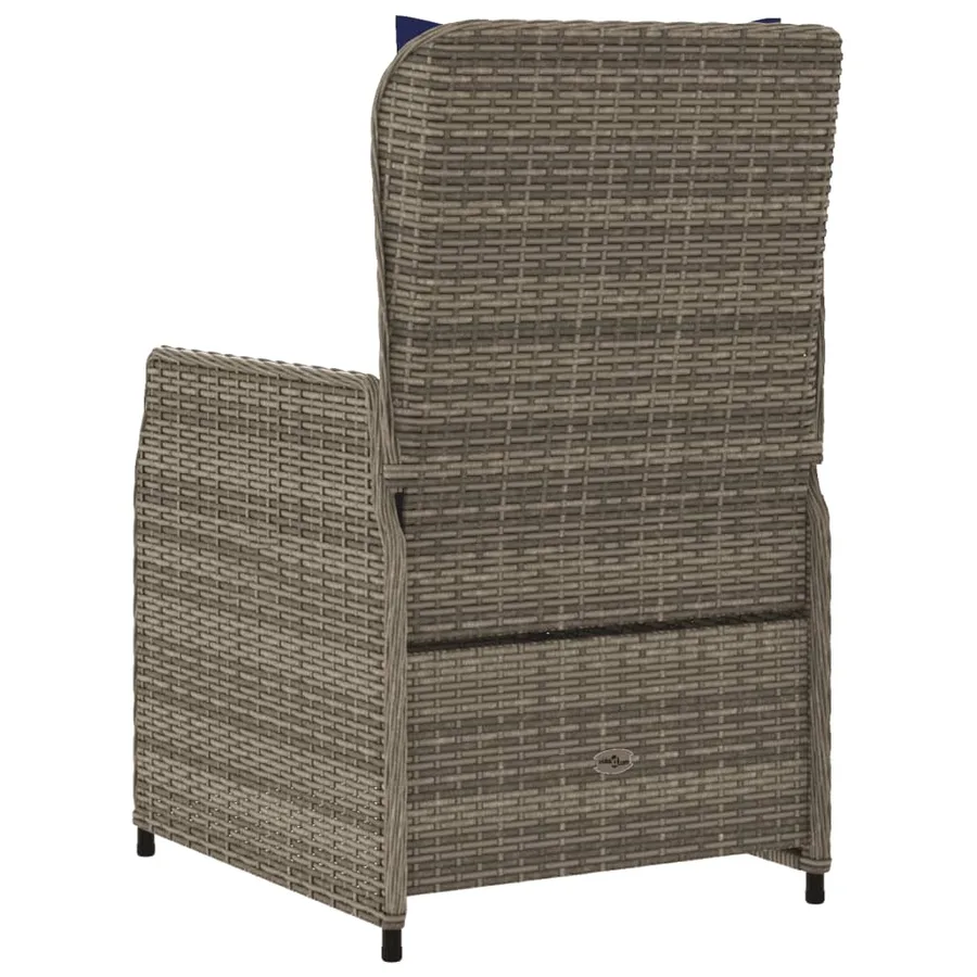Chaises de jardin inclinables lot de 2 gris résine tressée - 7