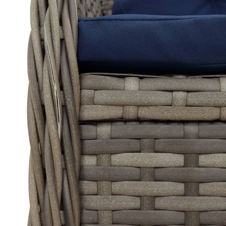 Chaises de jardin inclinables lot de 2 gris résine tressée - 9