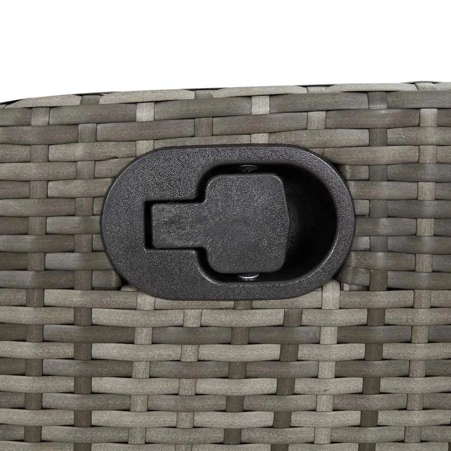 Banc inclinable de jardin avec coussins gris résine tressée - 8