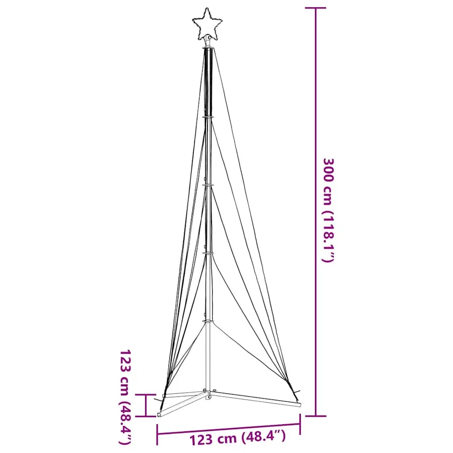 Sapin de Noël à LED 525 LED blanc froid 302 cm - 11