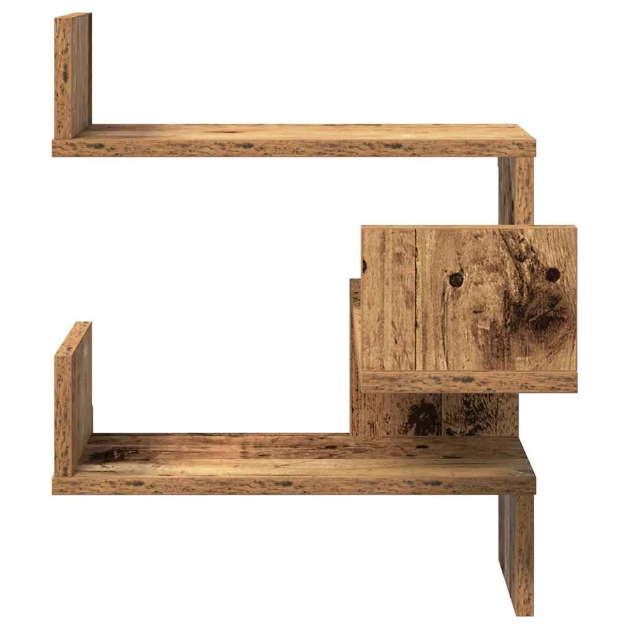 Étagère d'angle murale vieux bois 40x40x49,5 cm bois ingénierie - 5