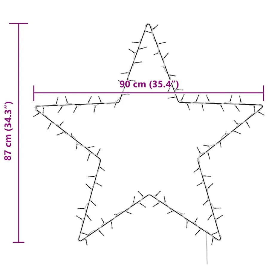 Lumières de Noël silhouette d'étoile 115 LED blanc chaud - 9