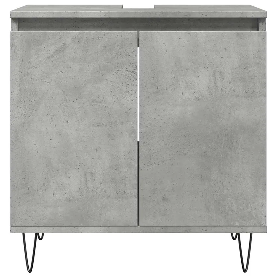 Armoire de bain gris béton 58x33x60 cm bois d'ingénierie - 4