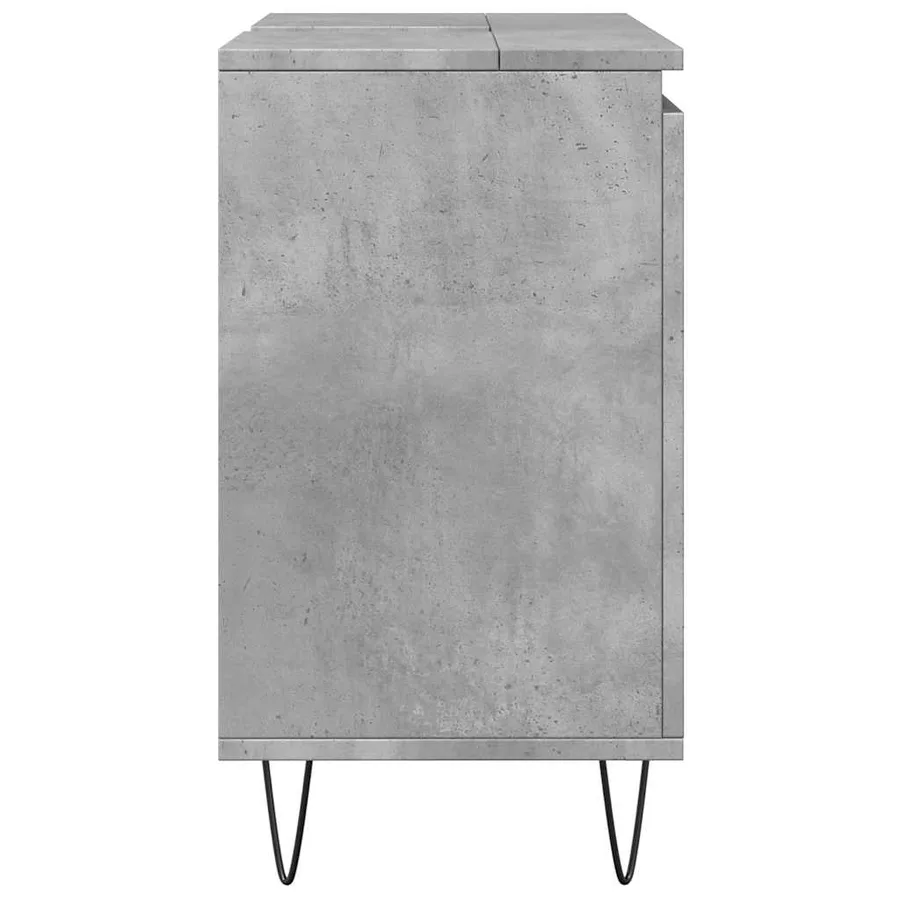 Armoire de bain gris béton 58x33x60 cm bois d'ingénierie - 5