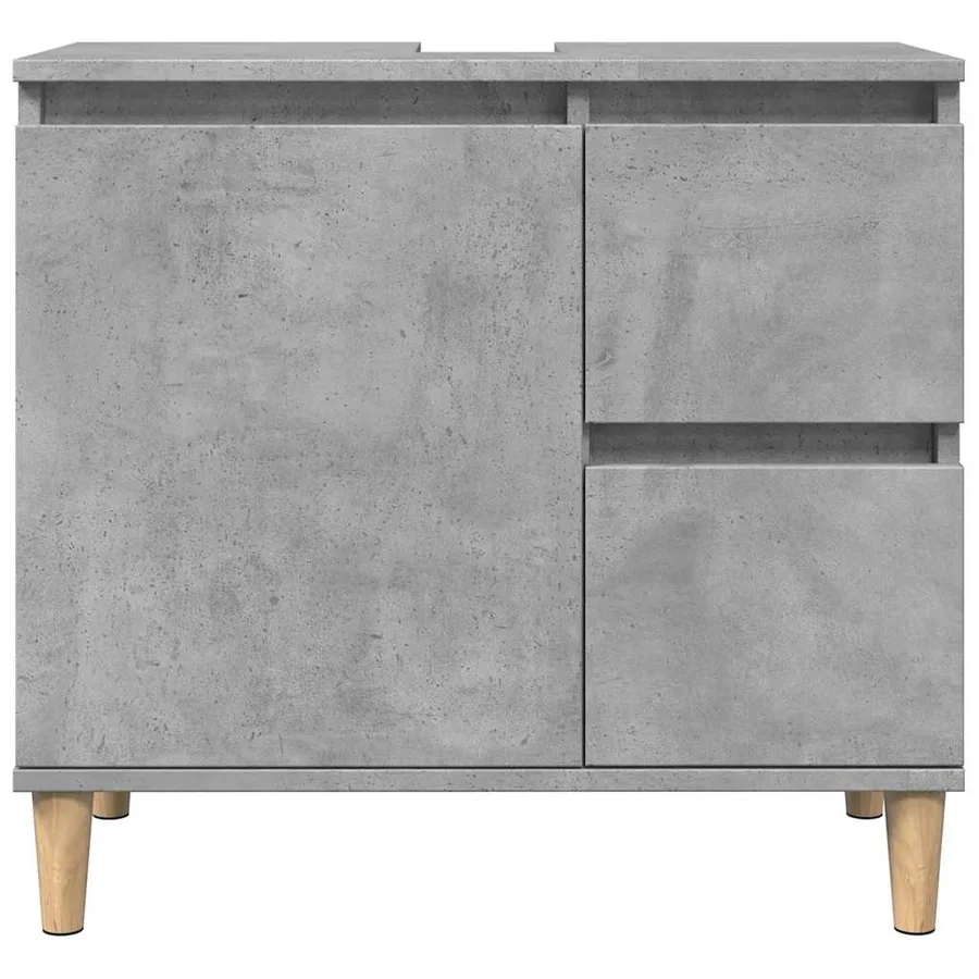 Armoire d'évier gris béton 65x33x60 cm bois d'ingénierie - 4