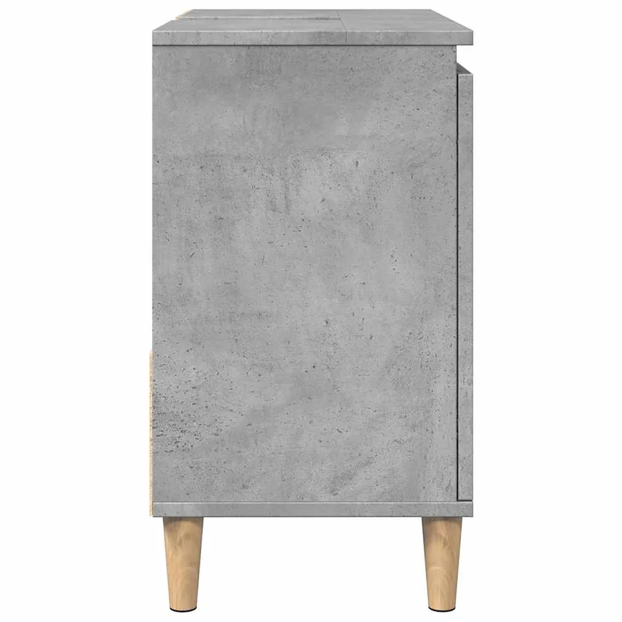 Armoire d'évier gris béton 65x33x60 cm bois d'ingénierie - 6