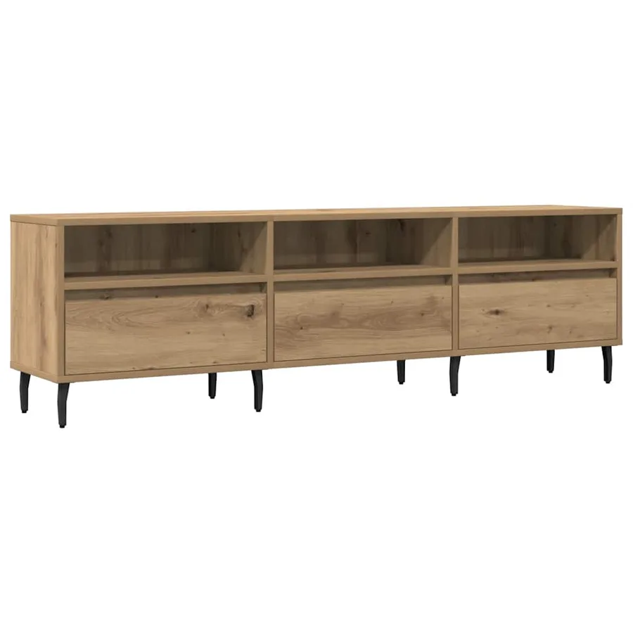 Meuble TV chêne artisanal 150x30x44,5 cm bois d'ingénierie - 2
