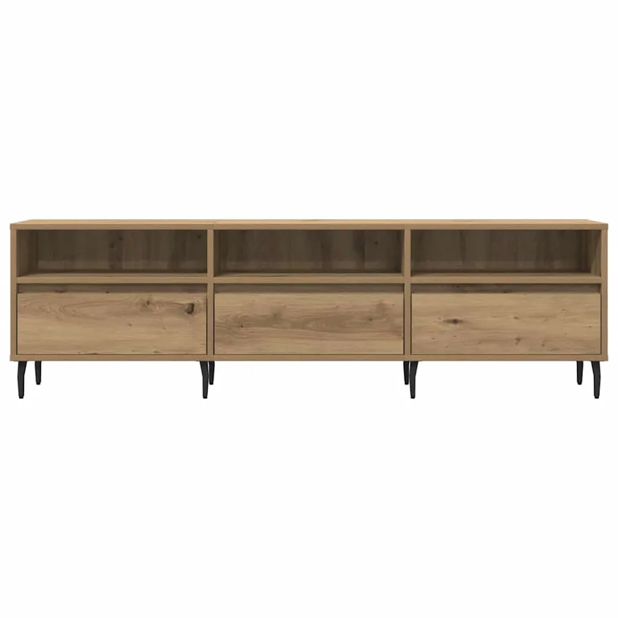 Meuble TV chêne artisanal 150x30x44,5 cm bois d'ingénierie - 4