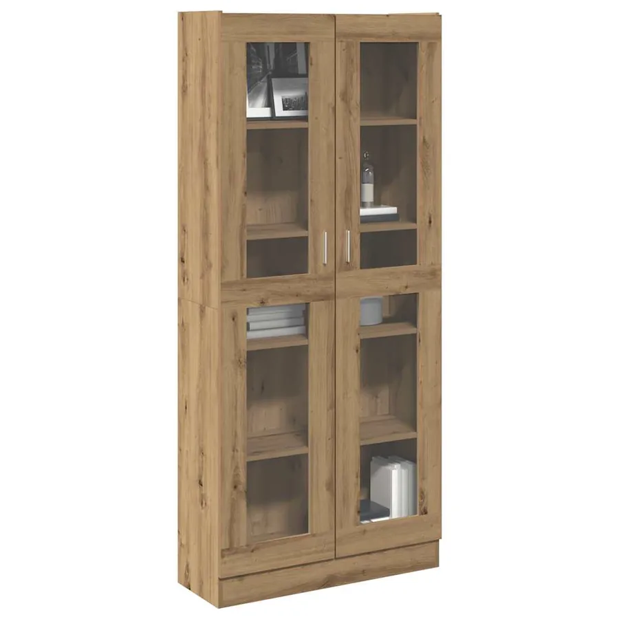 Buffet haut chêne artisanal 82,5x30,5x185 cm bois d'ingénierie