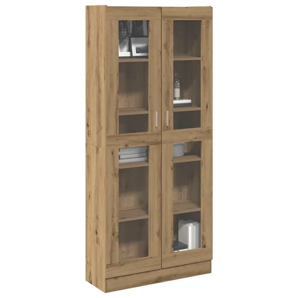 Buffet haut chêne artisanal 82,5x30,5x185 cm bois d'ingénierie