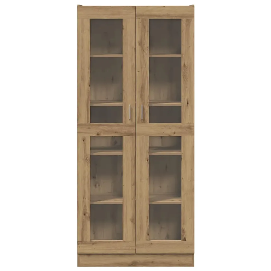 Buffet haut chêne artisanal 82,5x30,5x185 cm bois d'ingénierie - 4