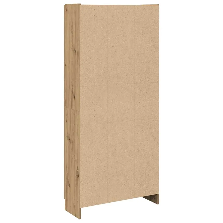 Buffet haut chêne artisanal 82,5x30,5x185 cm bois d'ingénierie - 5