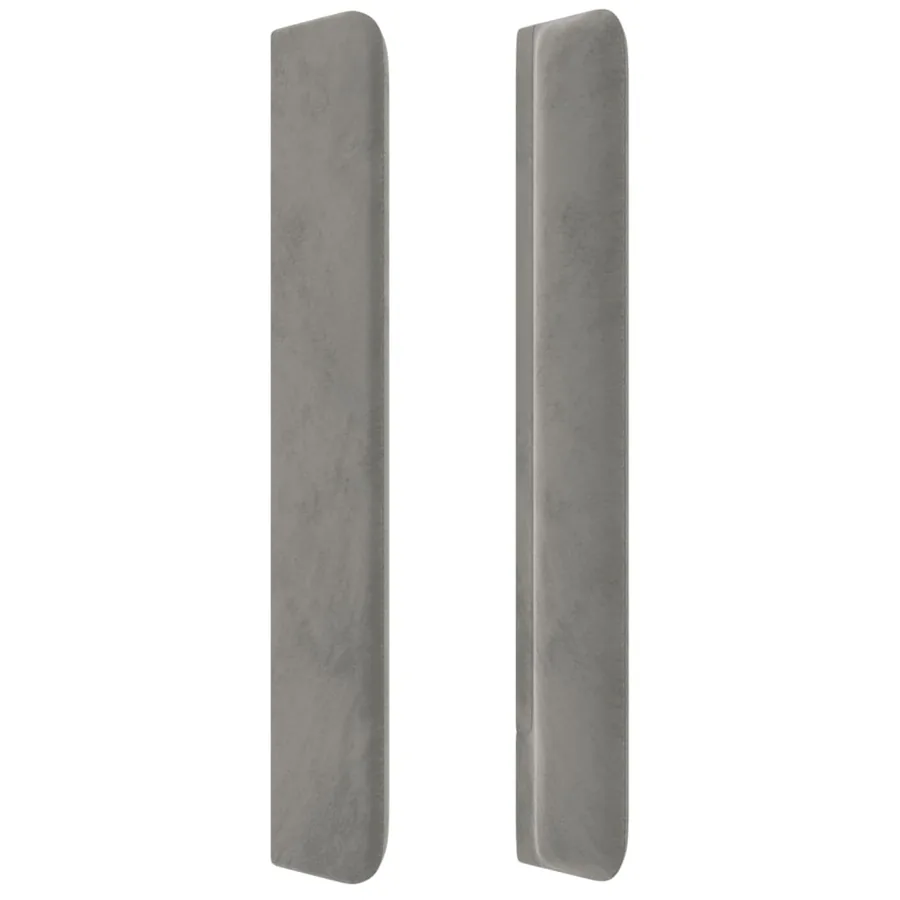Tête de lit avec oreilles Gris clair 103x16x118/128 cm Velours - 4