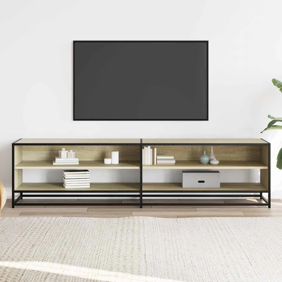 Meuble TV chêne sonoma 180,5x40x46 cm bois d'ingénierie - 3