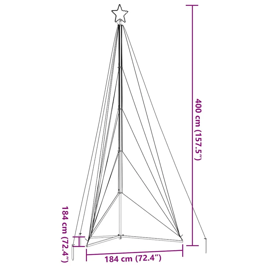 Sapin de Noël à LED 615 LED bleu 404,5 cm - 11