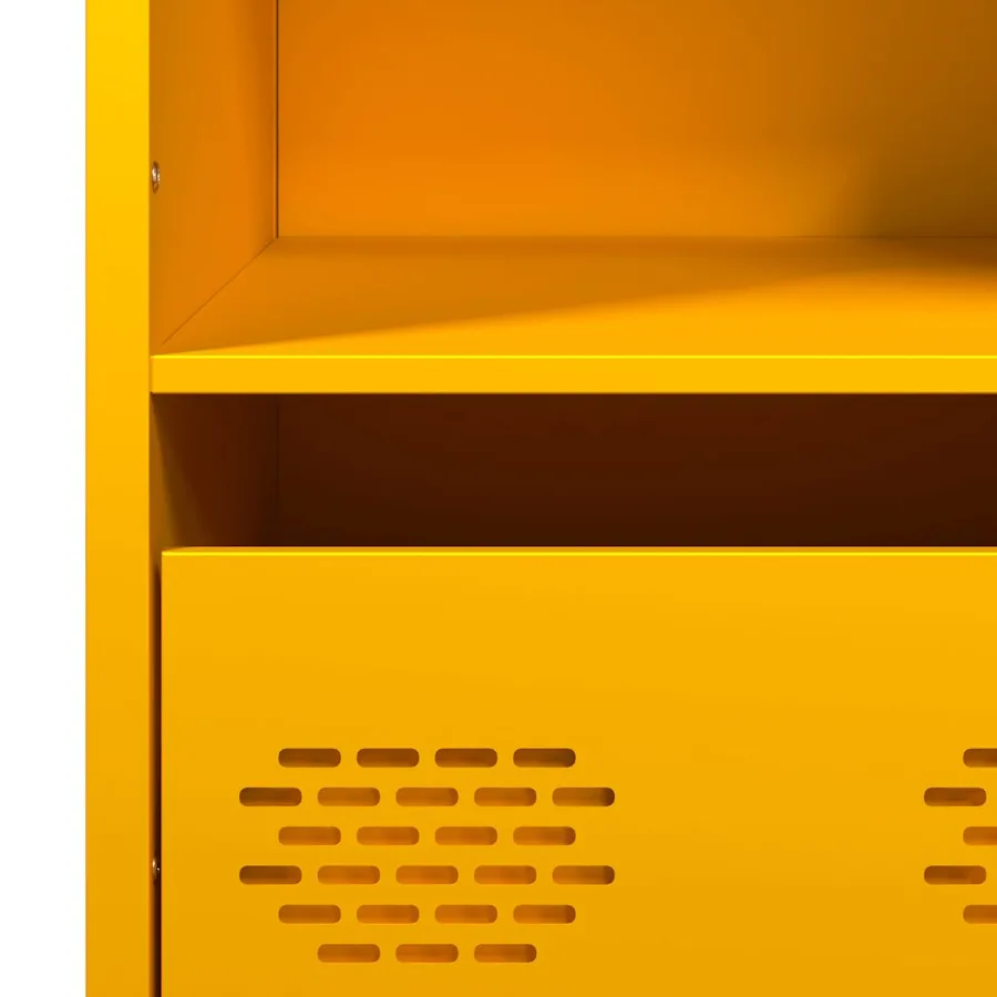 Buffet haut jaune moutarde 68x39x103,5 cm acier - 10